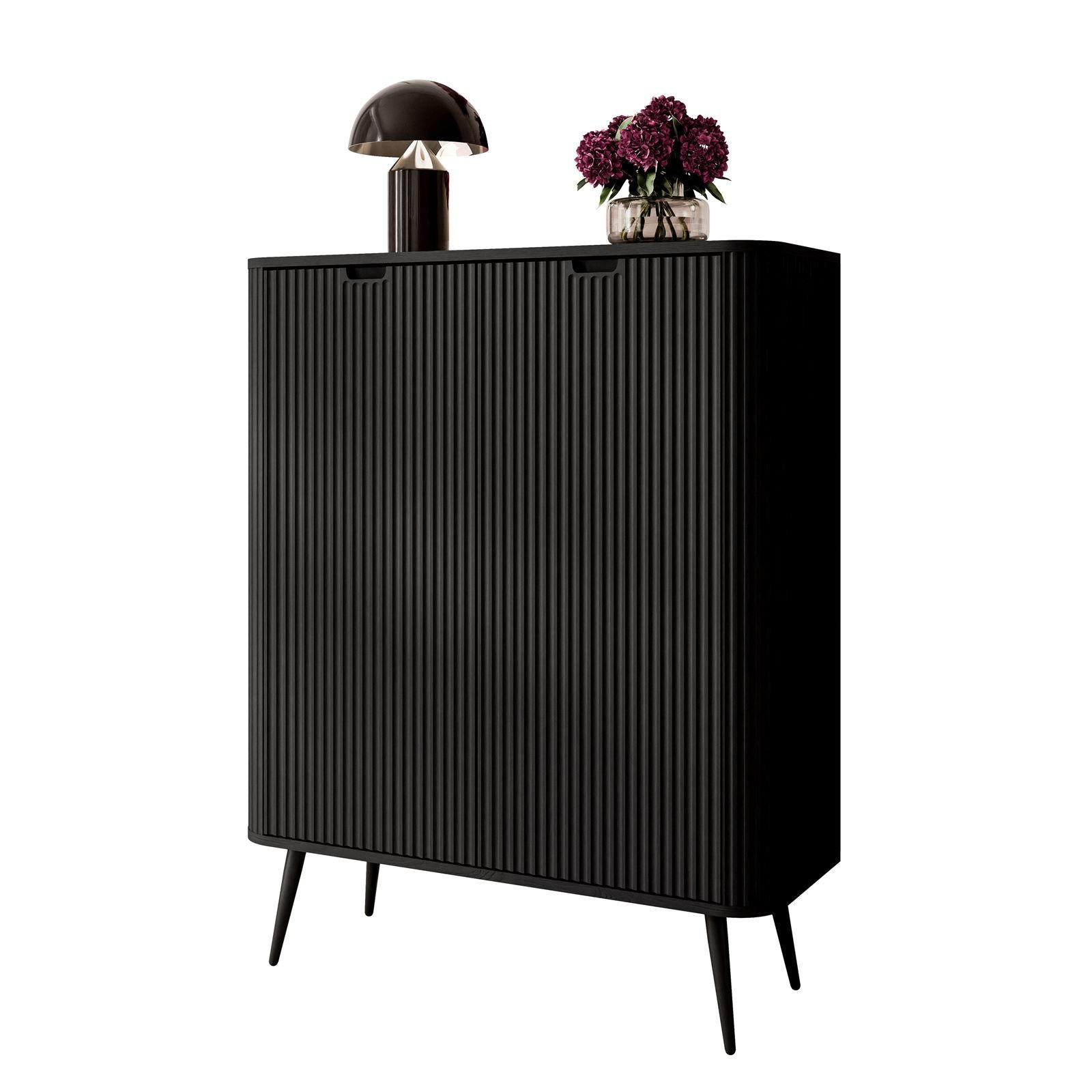 KOMMODE ZAIRA K103 zweitürig Schwarz - Schwarz, Holzwerkstoff (103/129/39cm) - Lookway