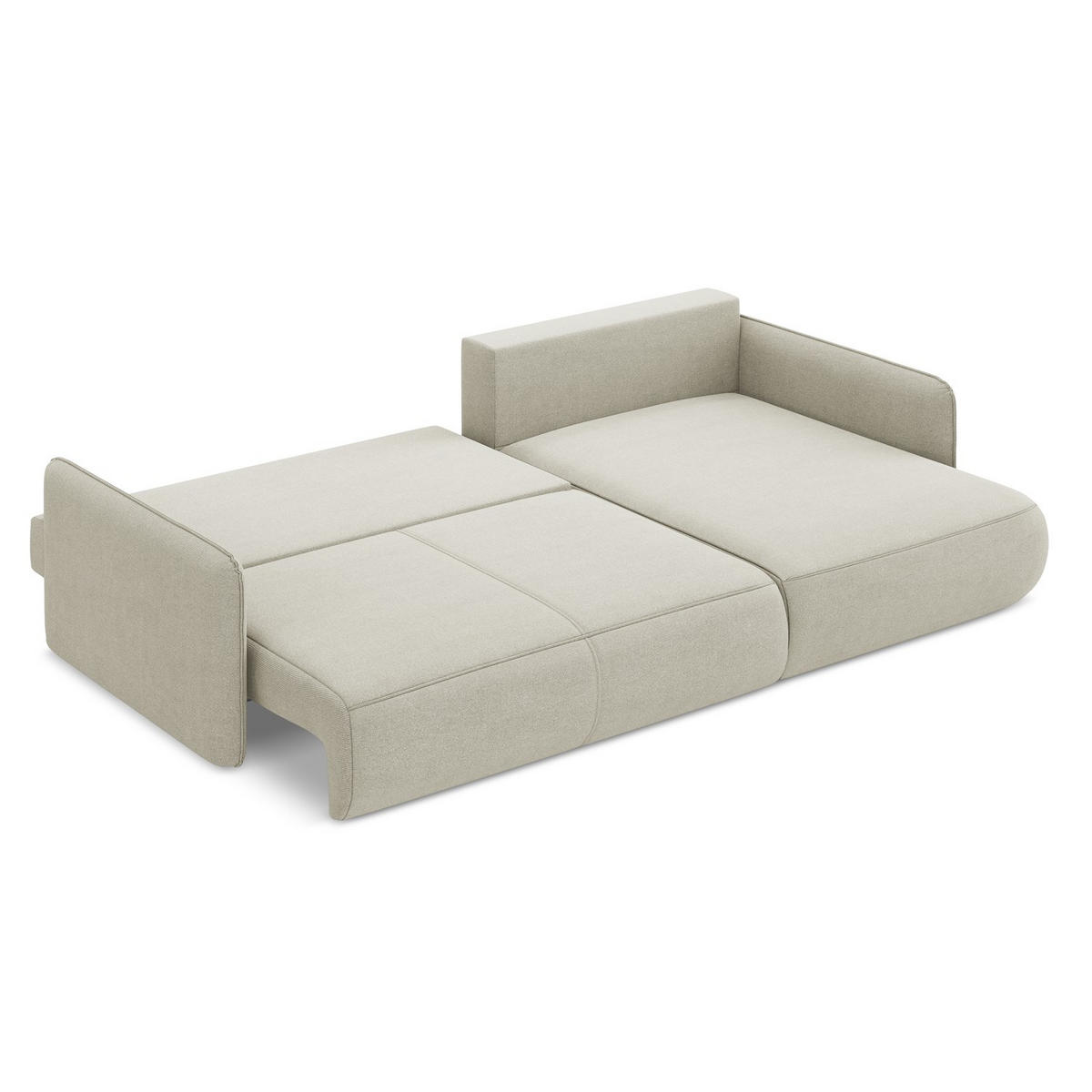 ECKSOFA mit Schlaffunktion Strukturstoff Stoff Beige - Beige/Creme, Kunststoff/Textil (240/148cm) - LaMiaSofa