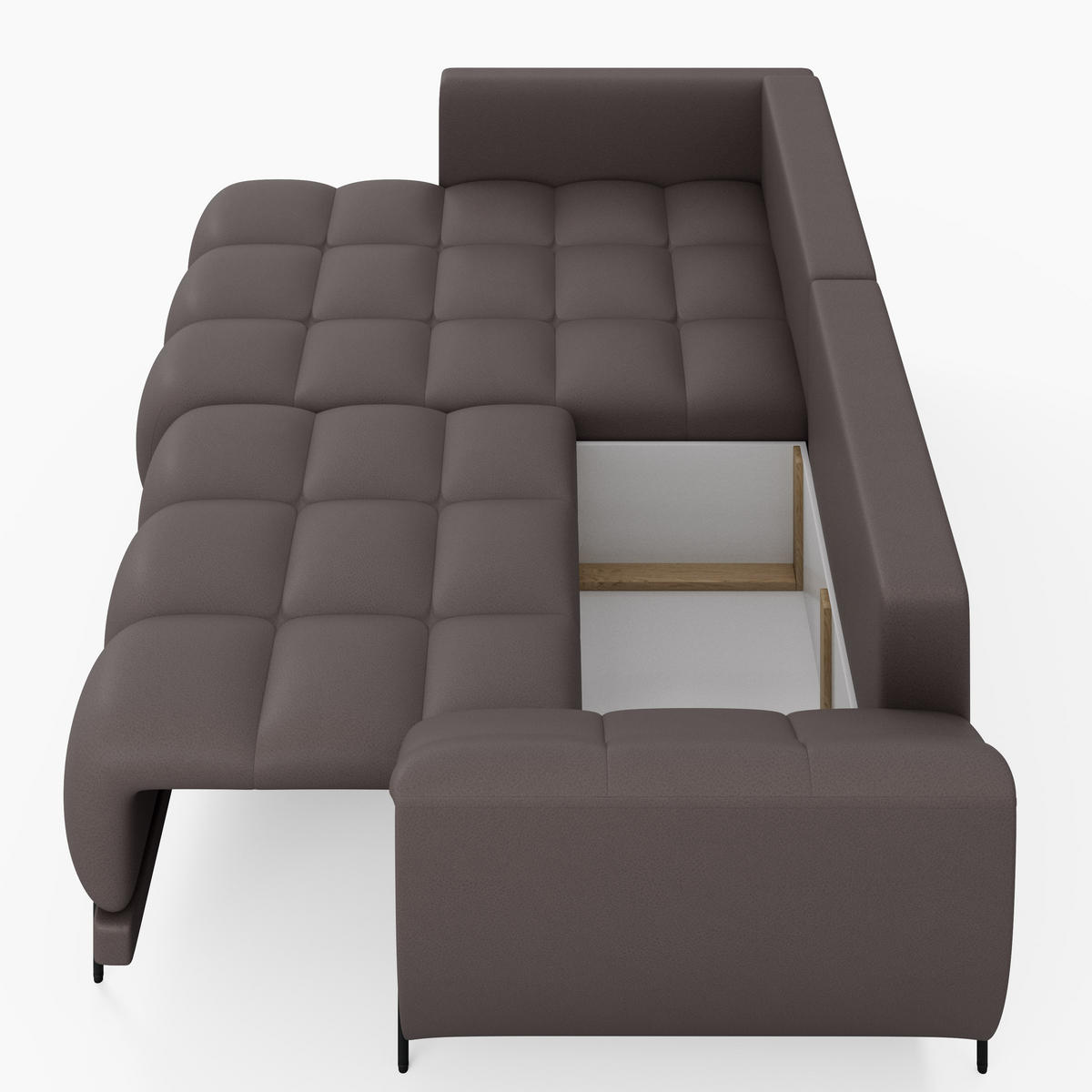ECKSOFA LEGRO Links Schwarz Velours Pet Friendly L-Form Couch mit Schlaffunktion & Bettkasten - Schwarz, Holz (180/285cm) - Barchello