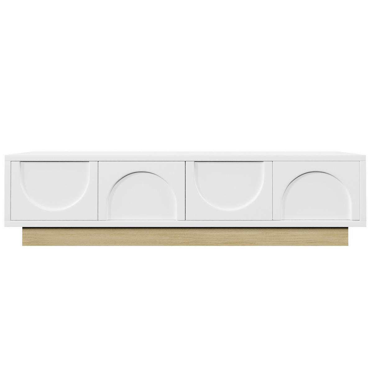 TV-LOWBOARD 175/40/41,5 cm Weiß aus MDF mit Push-to-Open - Weiß, Holzwerkstoff (40/41.5/175cm) - OKWISH