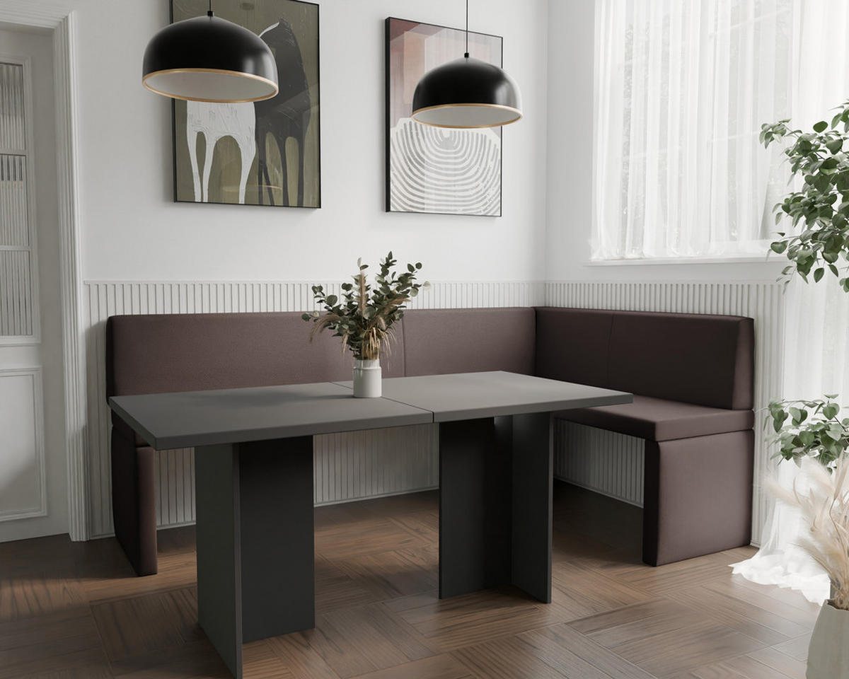 ECKBANK rechts OWEN Kunstleder, 128/168 cm Braun - Braun, Holz/Kunststoff (128/168cm) - Idohome