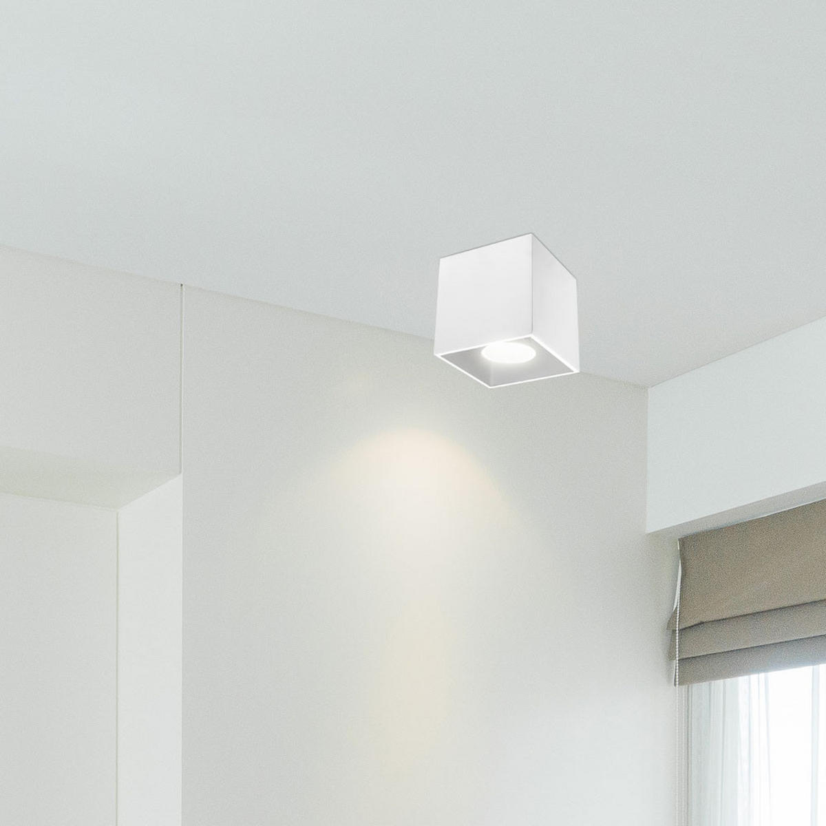 DECKENLEUCHTE Aluminium Weiß - Weiß, Metall (10/10/10cm)