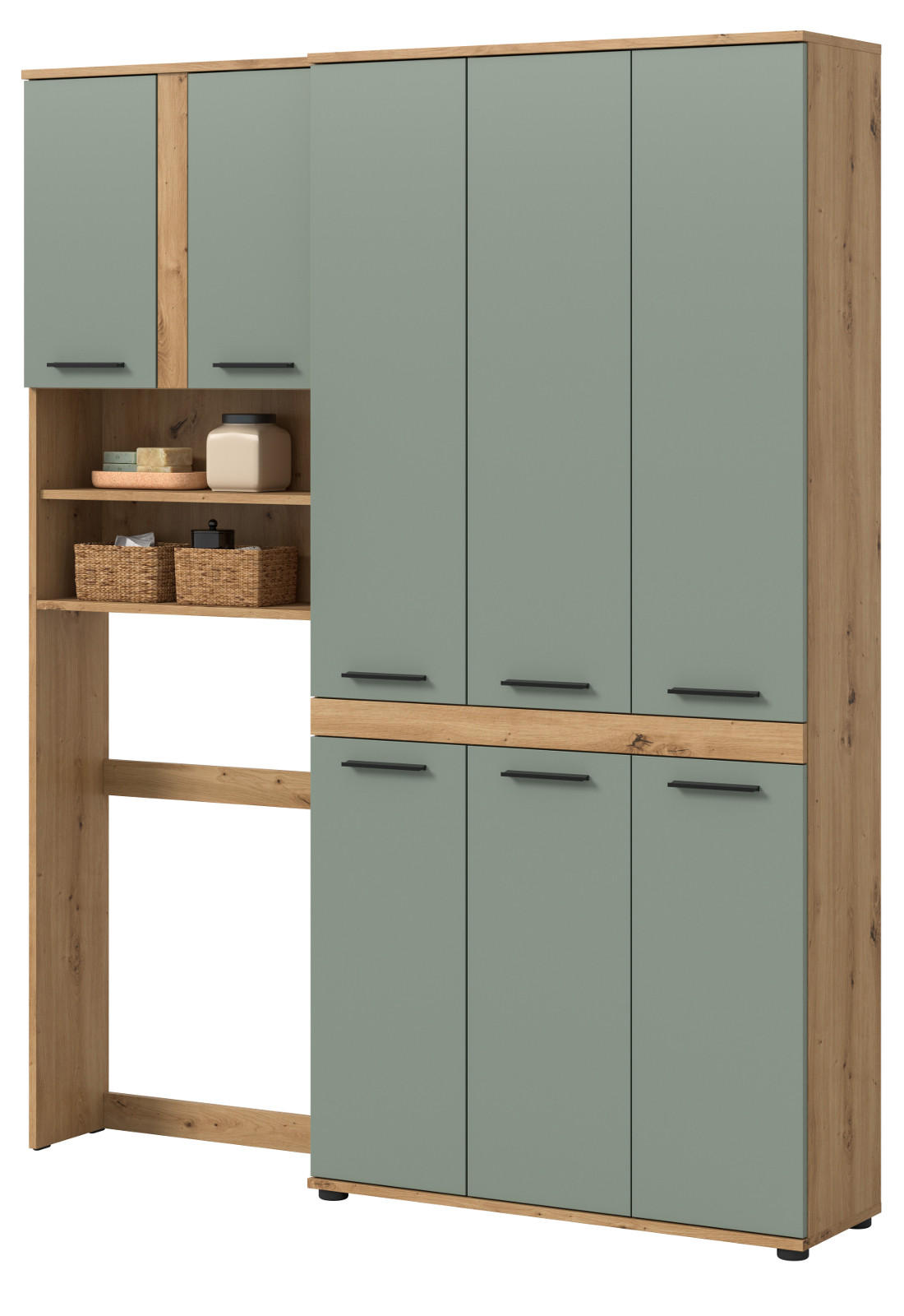 Inn.Furn Hochschrank Salbeigrün 153x191x31 cm