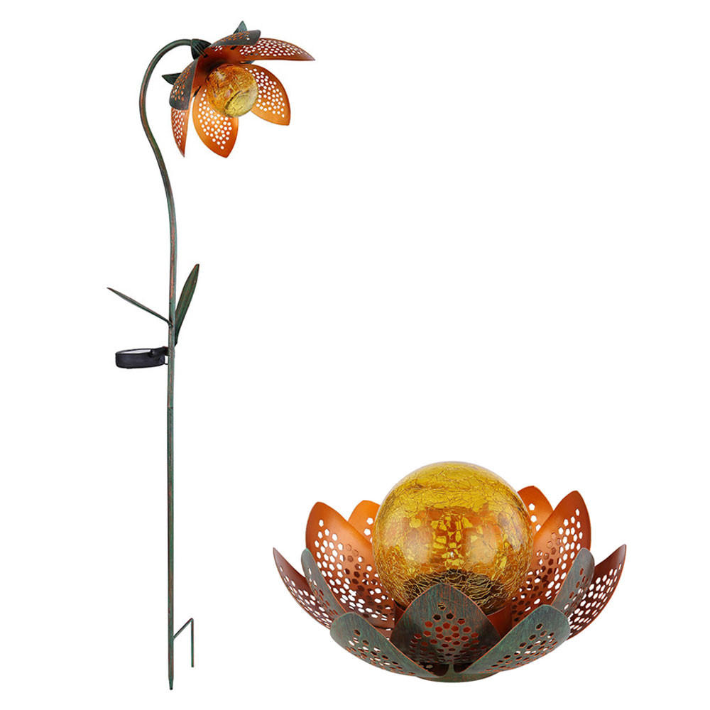 LED AUSSENLEUCHTE Solarleuchte Grün Gold 2er Set - Goldfarben, Glas (25/15/90cm) - Globo Lighting