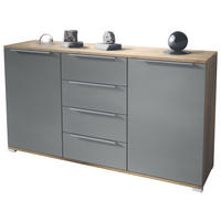 SIDEBOARD Linio Graphit Seidenmatt - Graphitfarben, Holzwerkstoff (138.5/75.5/35cm) - Vladon