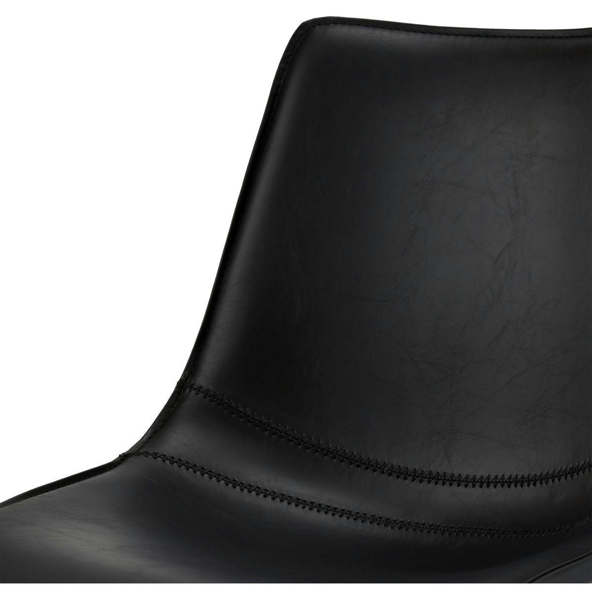 STUHL-SET 2 Stück in Kunstleder - Schwarz, Textil/Metall (48/85/57cm) - Furnhouse