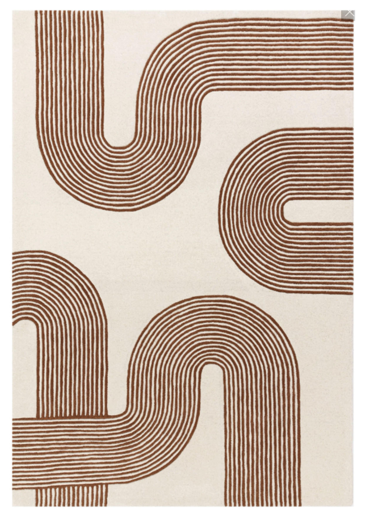 TEPPICH modern handgetuftet Wolle CROOK Rot 160 x 230 cm - Rot, Naturmaterialien (160/230cm) - Novatrend