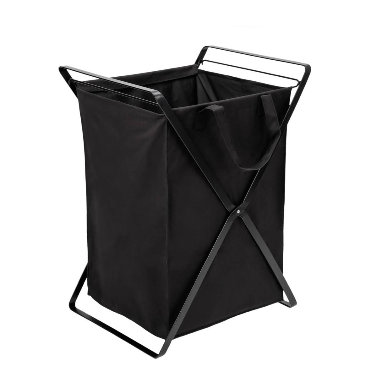 WÄSCHESAMMLER Tower schwarz 37/49/64 cm - Schwarz, Metall (49/64/37cm) - Yamazaki