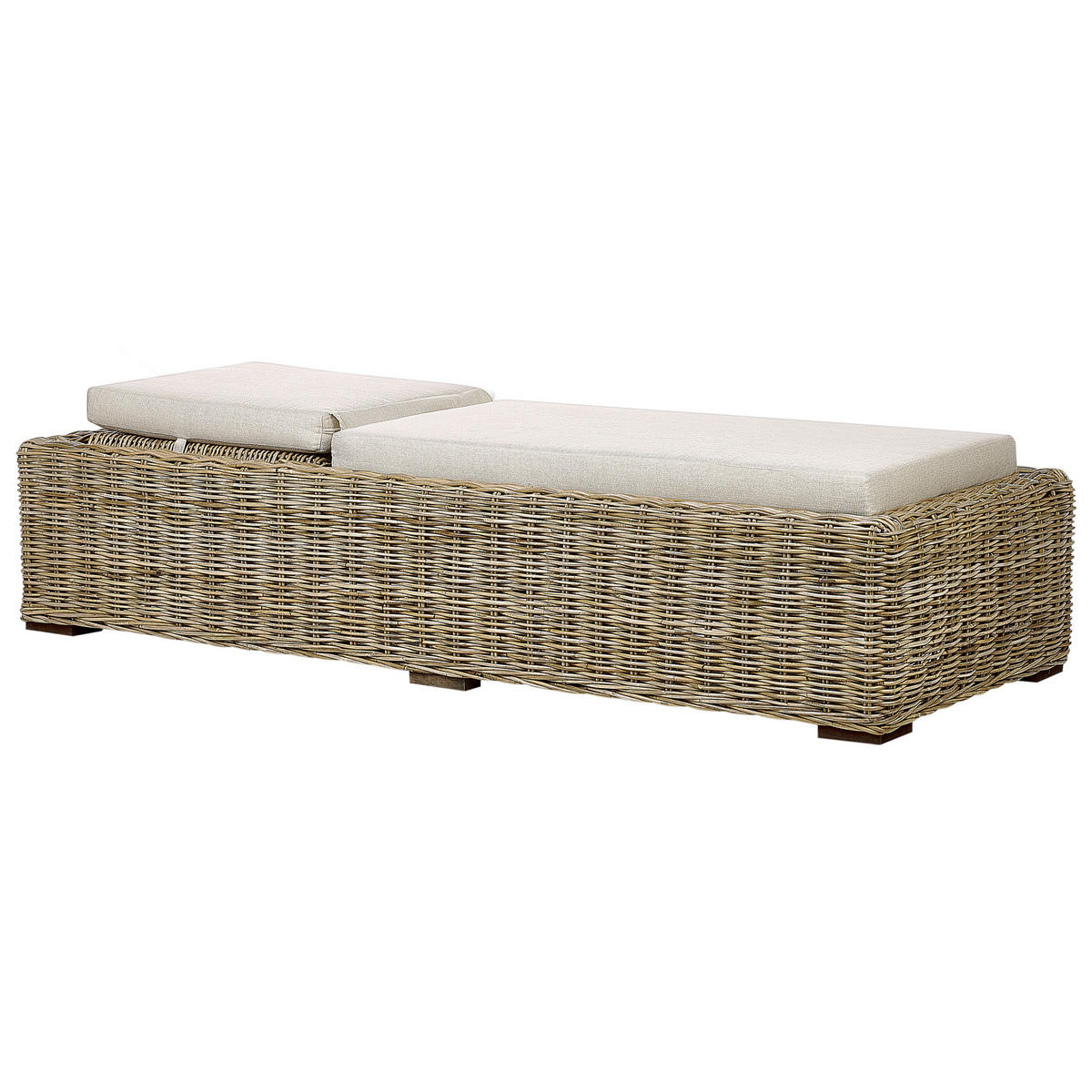 GARTENLIEGE Naturfarben Palese - Naturfarben/Grau, Naturmaterialen (77/88/195cm) - Beliani