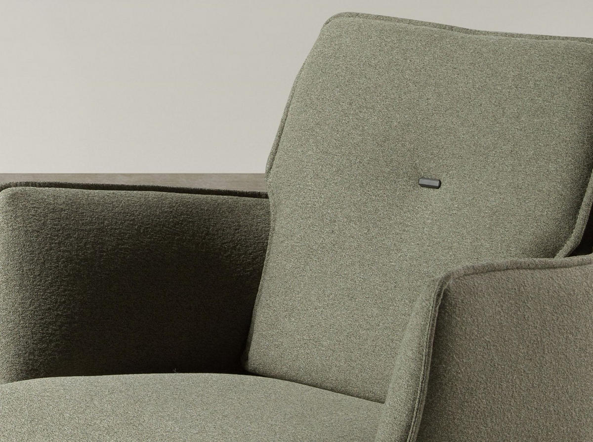 STUHL Drehstuhl aus olivgrünem Stoff 62/75/83 cm - Messingfarben/Olivgrün, Textil/Metall (62/83/75cm) - ANGEL CERDA