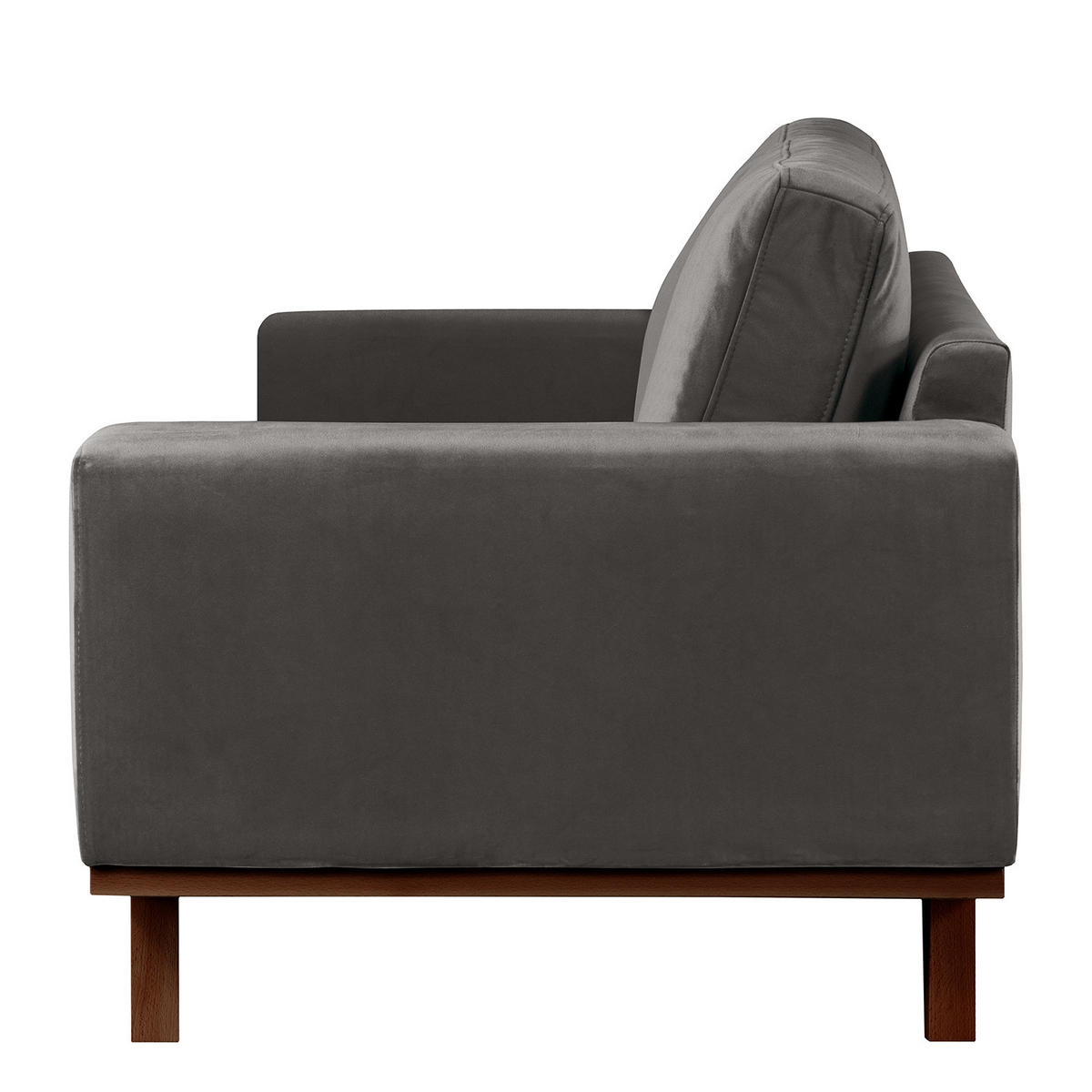 SESSEL - Dunkelgrau/Buchefarben, Buchenholz/Textil (122/81/88cm) - home24