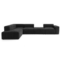 5-SITZER modulares Ecksofa HEAVEN SET 5 Links, Breite 380 cm Webstoff Schwarz - Schwarz, Holz/Kunststoff (380/245cm) - Muffo