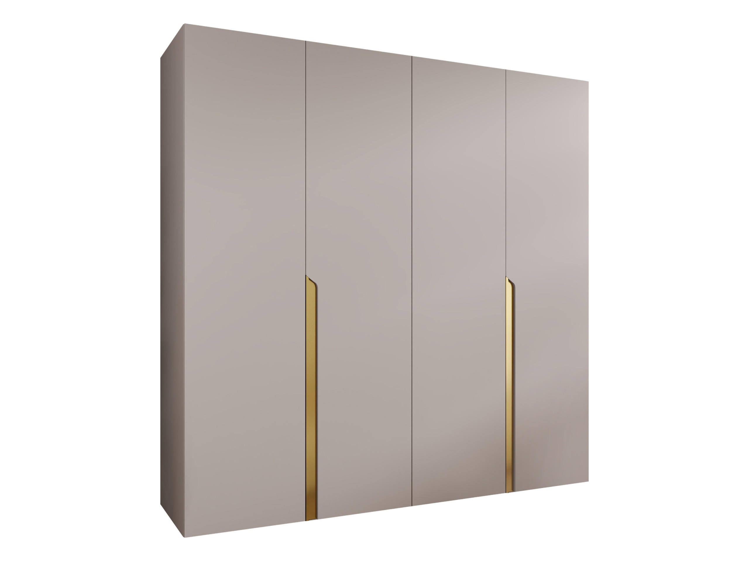 DREHTÜRENSCHRANK Mila I 200 - Kaschmir/Goldfarben, Holzwerkstoff/Kunststoff (200/202/52cm) - MIRJAN24