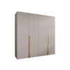 DREHTÜRENSCHRANK Mila I 200 - Kaschmir/Goldfarben, Holzwerkstoff/Kunststoff (200/202/52cm) - MIRJAN24