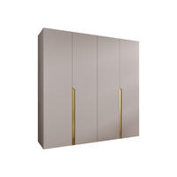 DREHTÜRENSCHRANK Mila I 200 - Kaschmir/Goldfarben, Holzwerkstoff/Kunststoff (200/202/52cm) - MIRJAN24