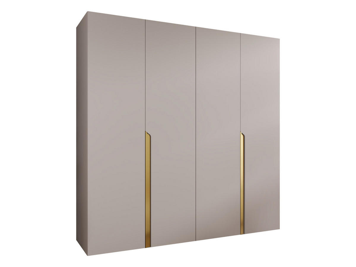 DREHTÜRENSCHRANK Mila I 200 - Kaschmir/Goldfarben, Holzwerkstoff/Kunststoff (200/202/52cm) - MIRJAN24