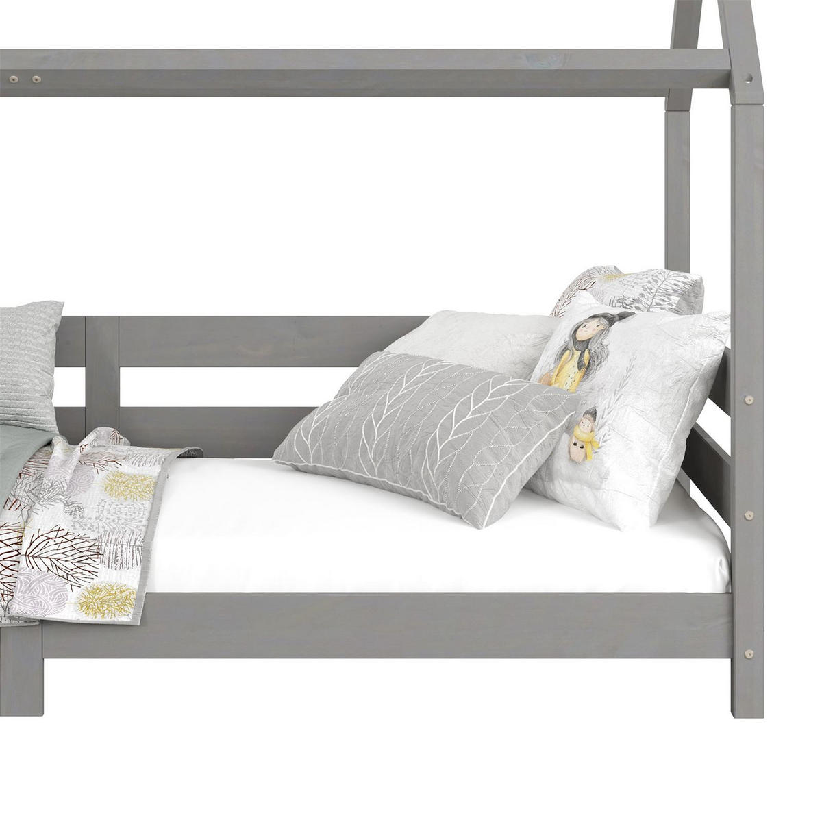 HAUSBETT FINA 90X200 CM - Grau, Holz (96/134/206cm) - IDIMEX