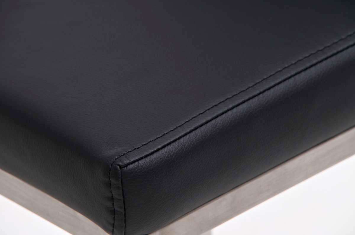 BARHOCKER Lederlook Schwarz - Edelstahlfarben/Schwarz, Textil/Metall (42/86/44cm) - CLP