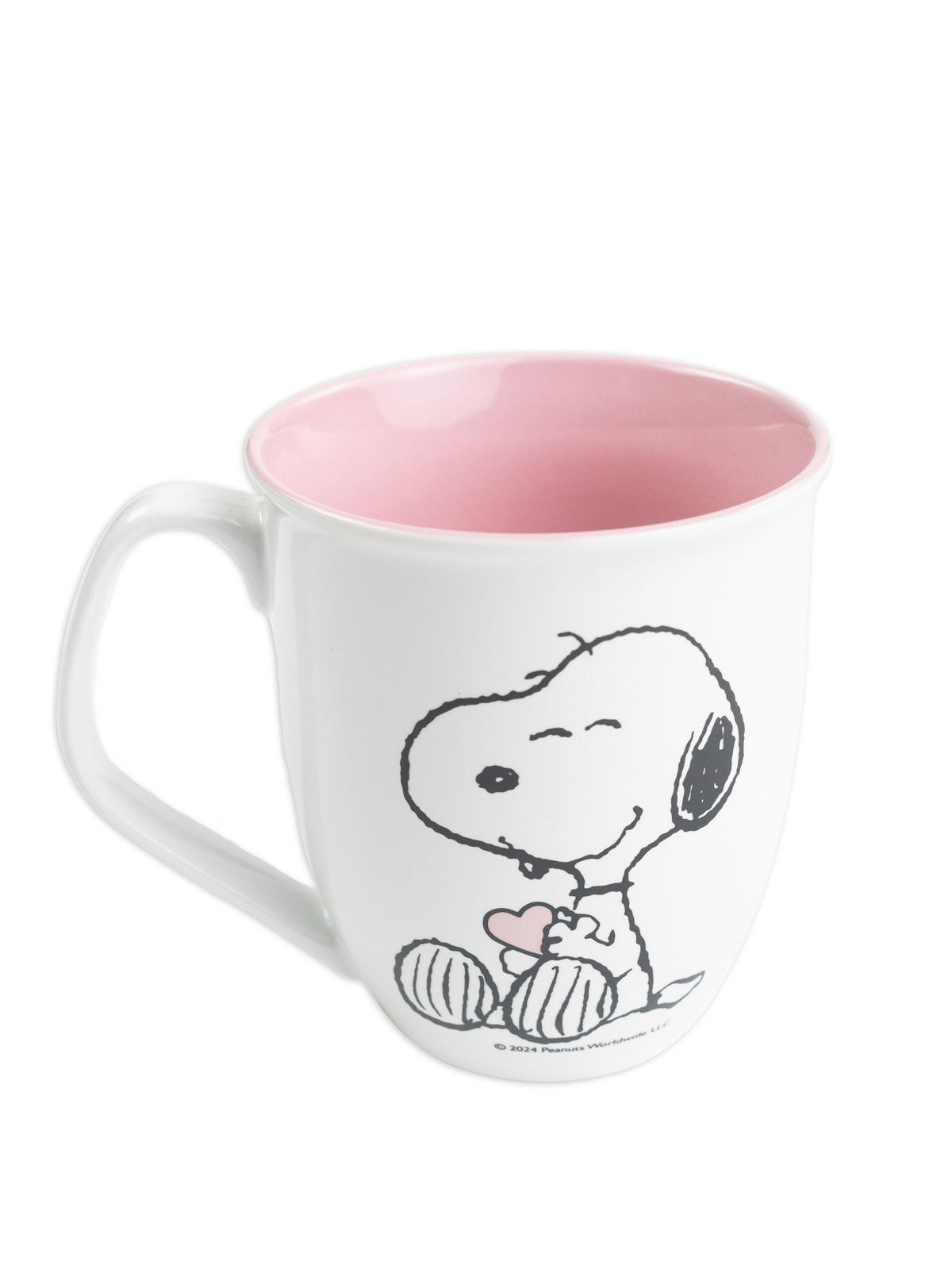 KAFFEEBECHER The Peanuts Snoopy Weiß/Rosa 280 ml - Multicolor, Keramik (0.28L) - United Labels
