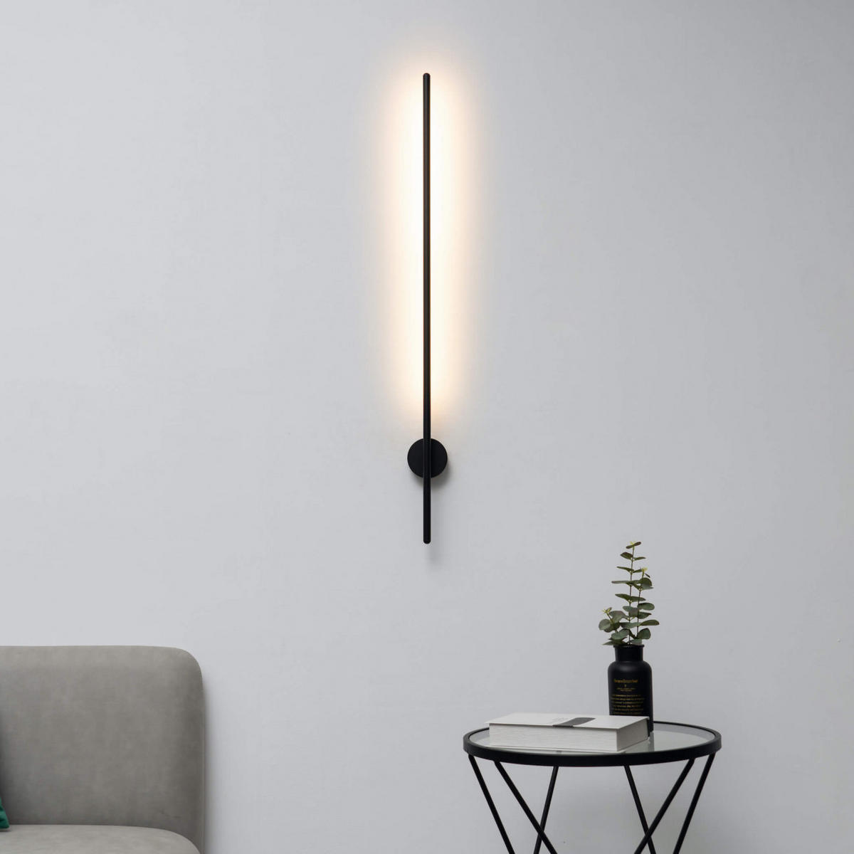 WANDLEUCHTE Mandal, Schwarz, 98cm - Schwarz, Metall (7/8.5/98cm) - KOSILUM
