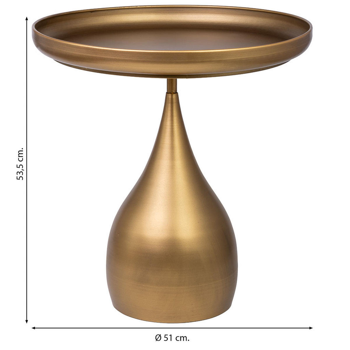 TISCH aus Metall, 51x54cm - Goldfarben, Metall (51/51/53.5cm) - Wanderlust