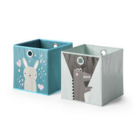FALTBOX 30 x 30 Blau-Grau 30 x 30 cm 2er Set - Blaugrau, Wellpappe (30/30cm) - Vicco