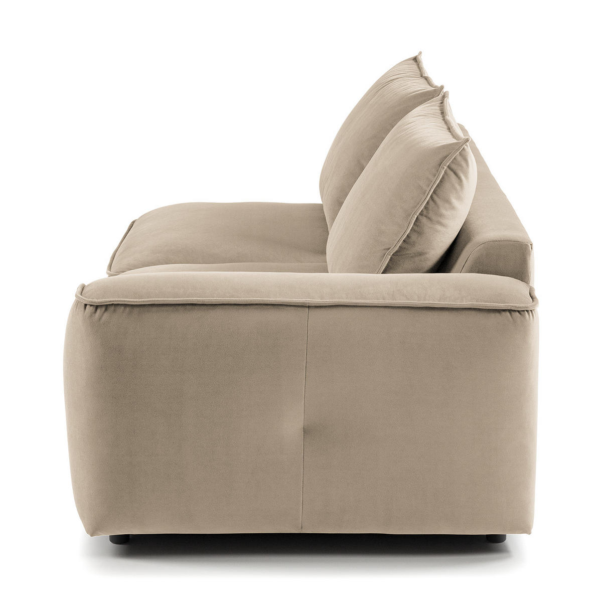2,5-SITZER SOFA - modular - Beige/Schwarz, Holz/Kunststoff (189/80/99cm) - home24