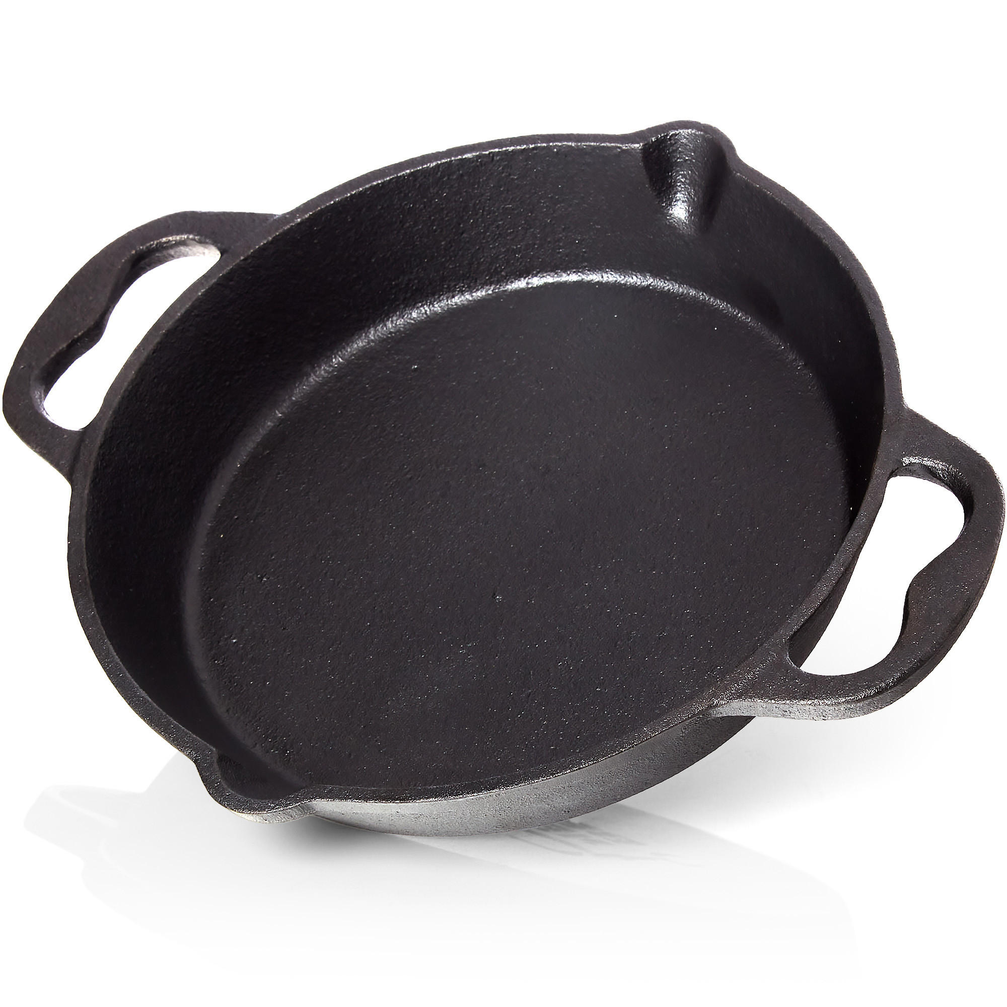 GRILLPFANNE Gusseisen Ø25cm 2300g mit 2 Henkel - Pfanne Gusspfanne - Schwarz, Metall (27/6/28cm) - BBQ Nerd