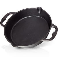 GRILLPFANNE Gusseisen Ø25cm 2300g mit 2 Henkel - Pfanne Gusspfanne - Schwarz, Metall (27/6/28cm) - BBQ Nerd