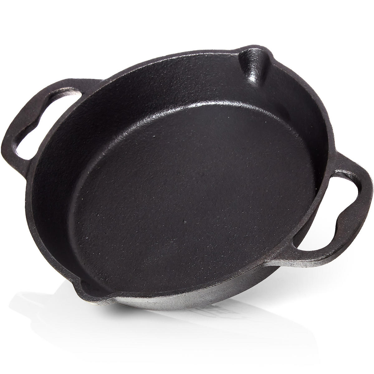 GRILLPFANNE Gusseisen Ø25cm 2300g mit 2 Henkel - Pfanne Gusspfanne - Schwarz, Metall (27/6/28cm) - BBQ Nerd