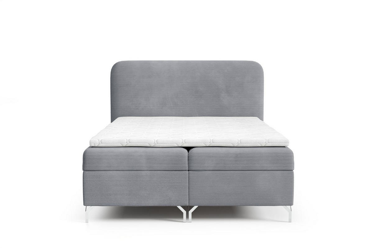 BOXBETT Emilio - Grau, Holzwerkstoff/Textil (140/200cm) - Fun Möbel