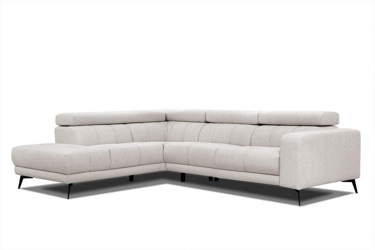 ECKSOFA MORELLO 5-Sitzer, creme - Anthrazit/Schwarz, Holzwerkstoff/Textil (158/269cm) - Courtois Laville