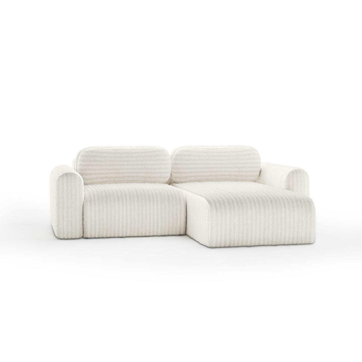 ECKSOFA mit Schlaffunktion Emmen Mini, Hellbeige - Beige, Textil (246/100cm) - Fedve