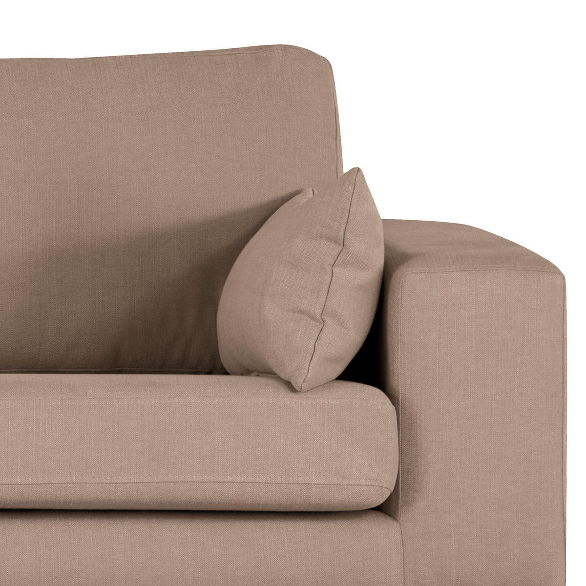 2-SITZER SOFA - Taupe/Eichefarben, Naturmaterialien/Eichenholz (197/81/88cm) - home24