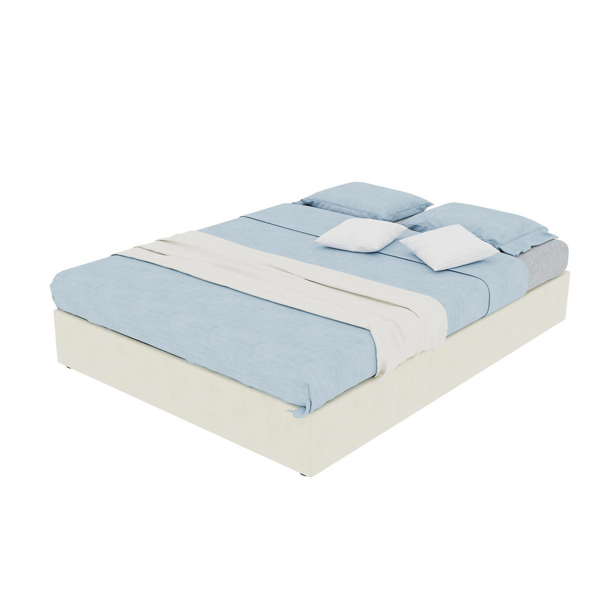 BETT 140/200 cm DE-33004 mit Gaslift und Matratze Beige - Beige, Metall (140/200cm) - ComfortXL