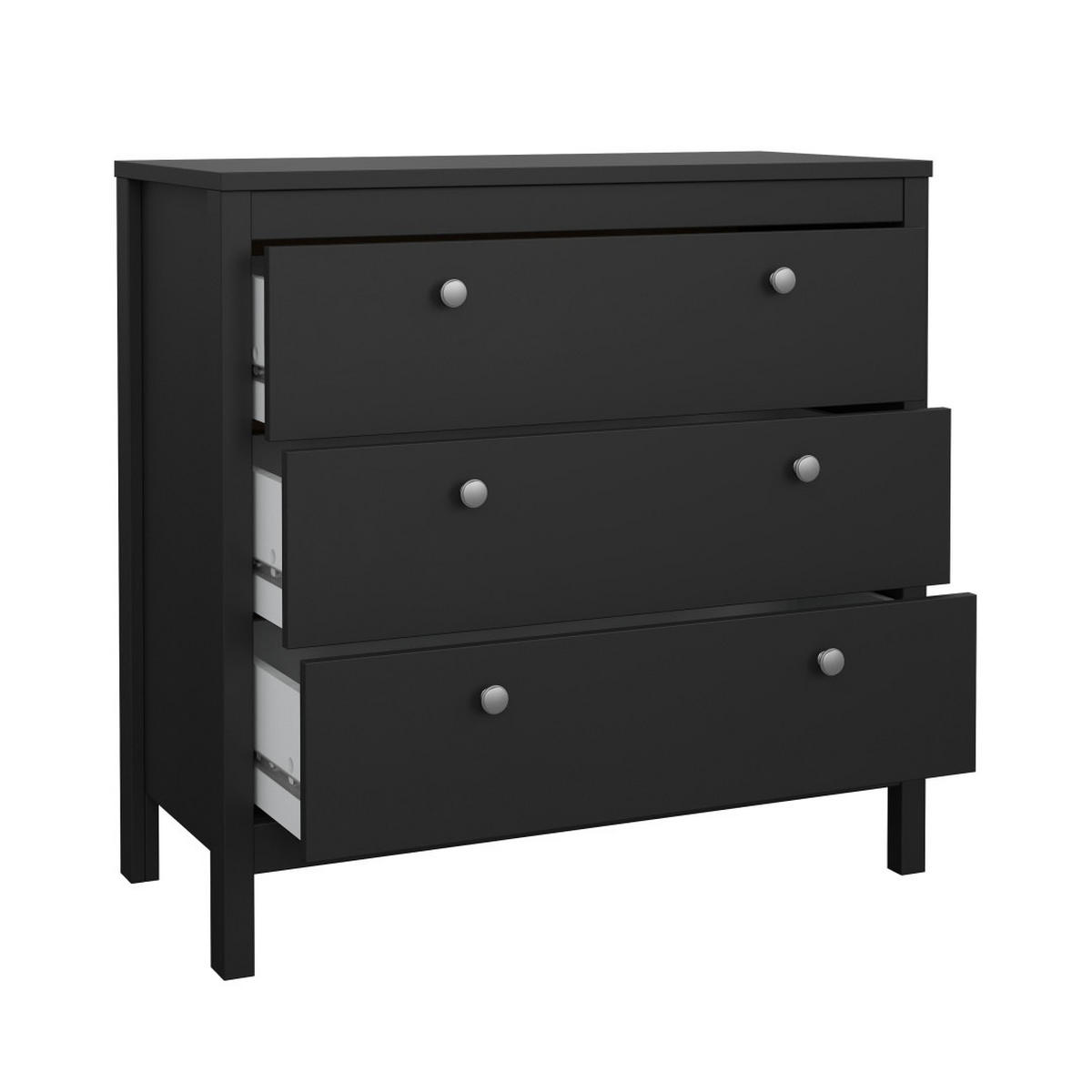 KOMMODE, Madrid, Schwarz, Melamin., 83 x 39 x 80 cm - Schwarz, Holzwerkstoff (83/80/39cm) - ebuy24