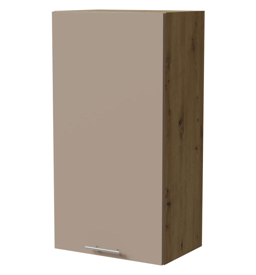 HÄNGESCHRANK Brerra W4/50 Eiche Artisan / RAL 1019 graubeige Matt 50 / 32,5 / 96cm - Graubraun/Eiche Artisan, Holz/Holzwerkstoff (50/96/32.5cm) - Feldmann-Wohnen