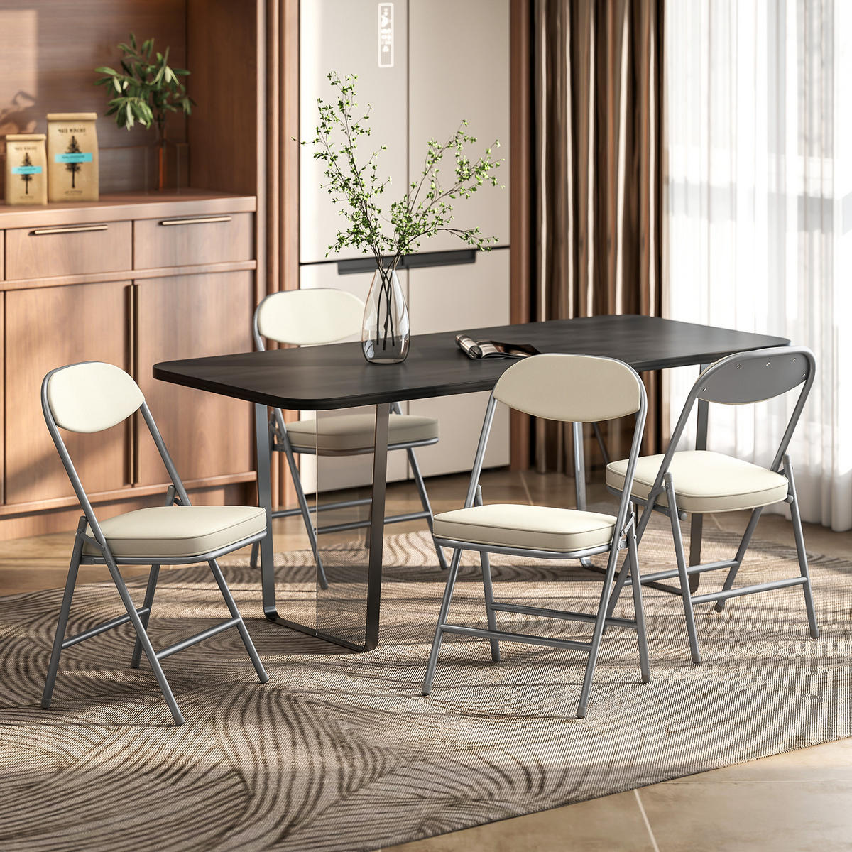 KLAPPSESSEL Weiß 4 Stück - Weiß, Naturmaterialien (45/82/48.5cm) - GiPP
