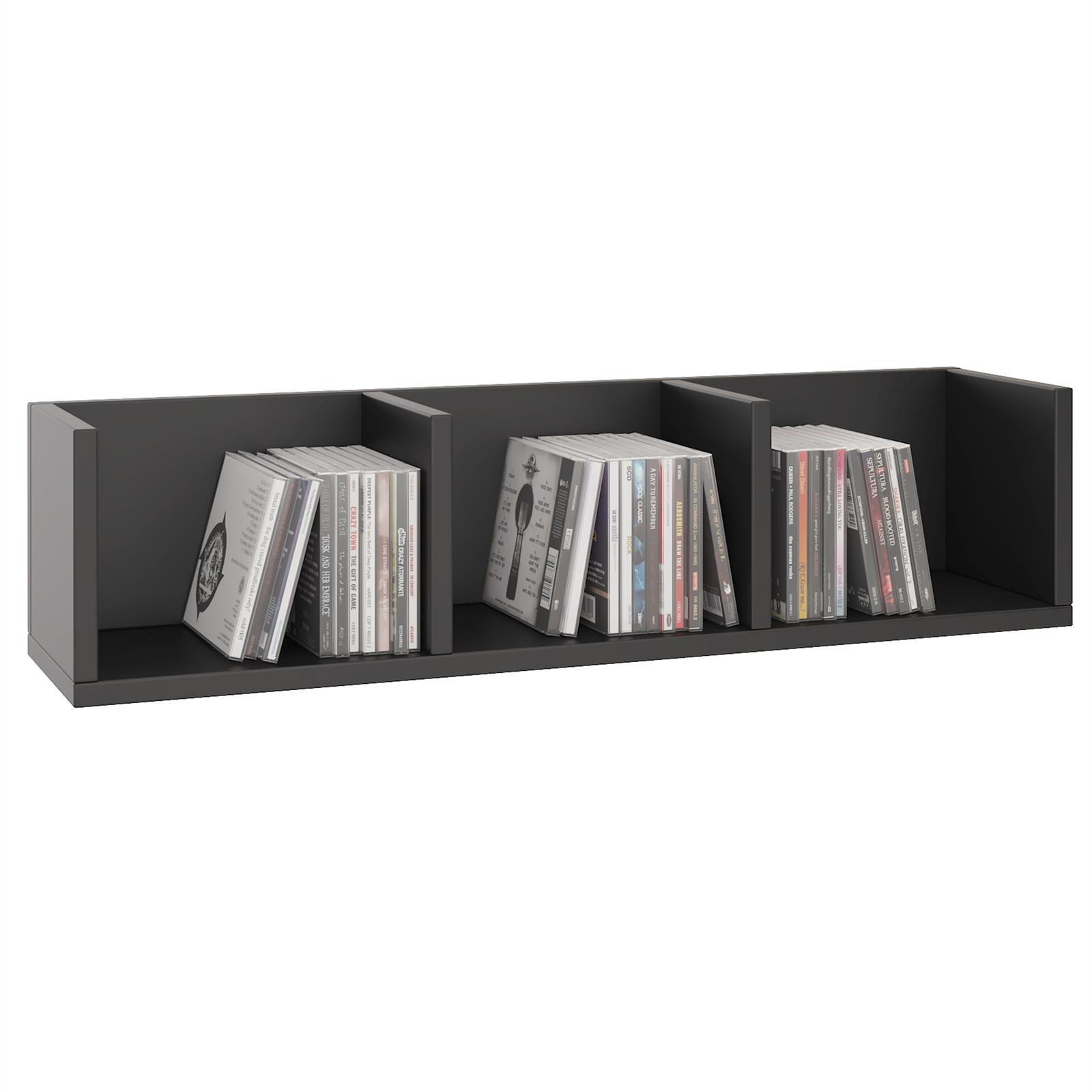 CD/DVD- REGAL STARS - Schwarz, Holzwerkstoff (75/18/18cm) - CARO-Möbel