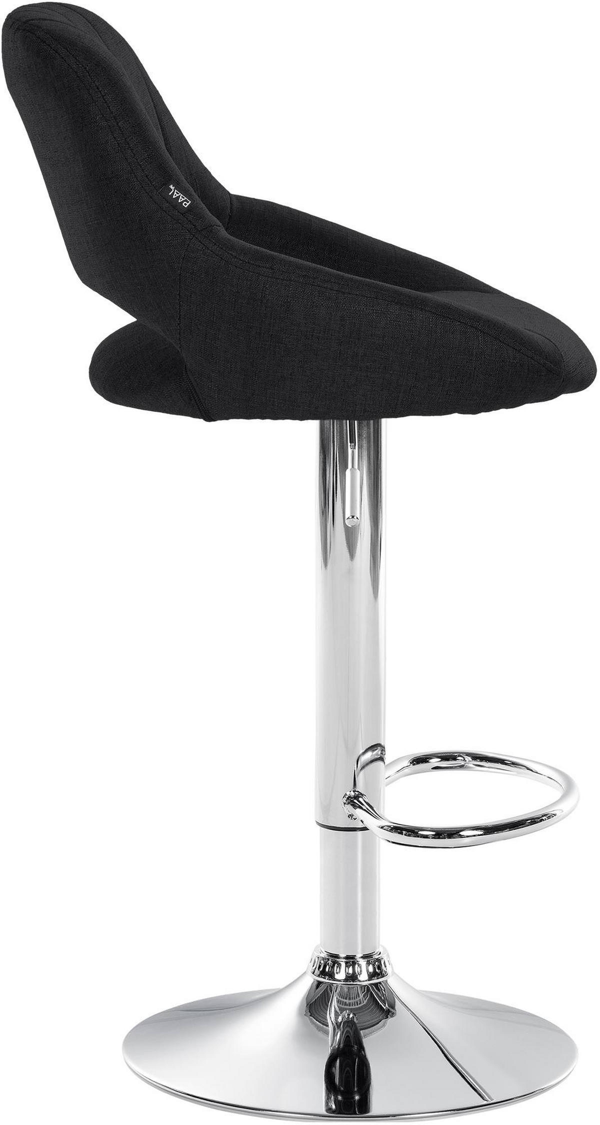 BARHOCKER Stoff schwarz - Chromfarben/Schwarz, Textil/Metall (46.5/85/48cm) - CLP