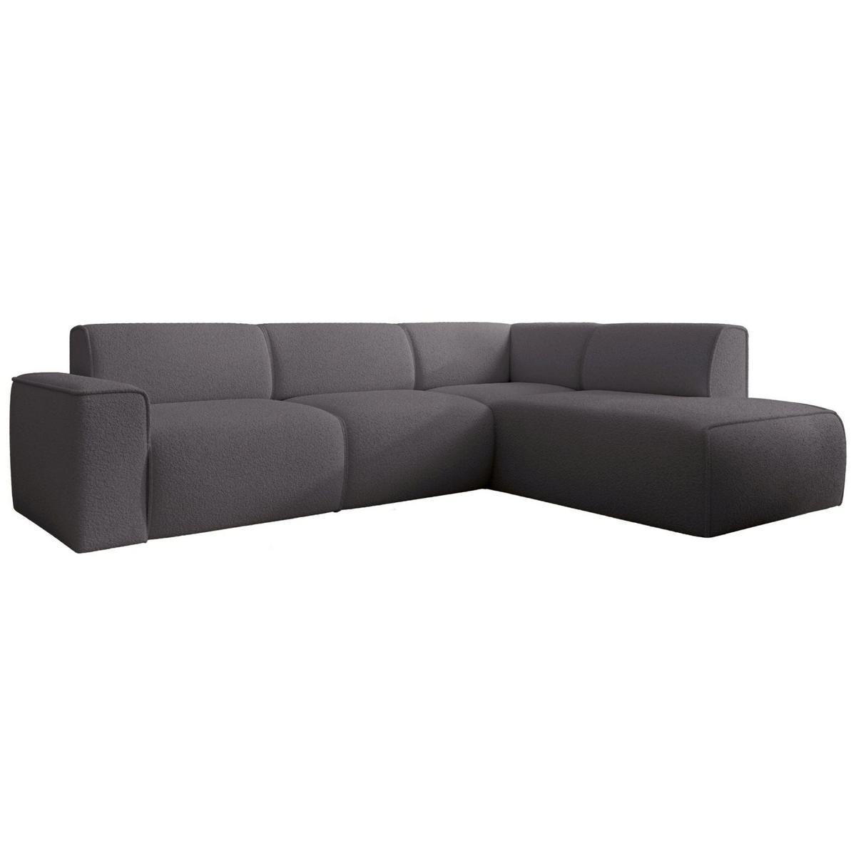 ECKSOFA Bouvi Dunkelgrau rechts - Dunkelgrau/Schwarz, Kunststoff/Textil (220/292cm) - Selsey
