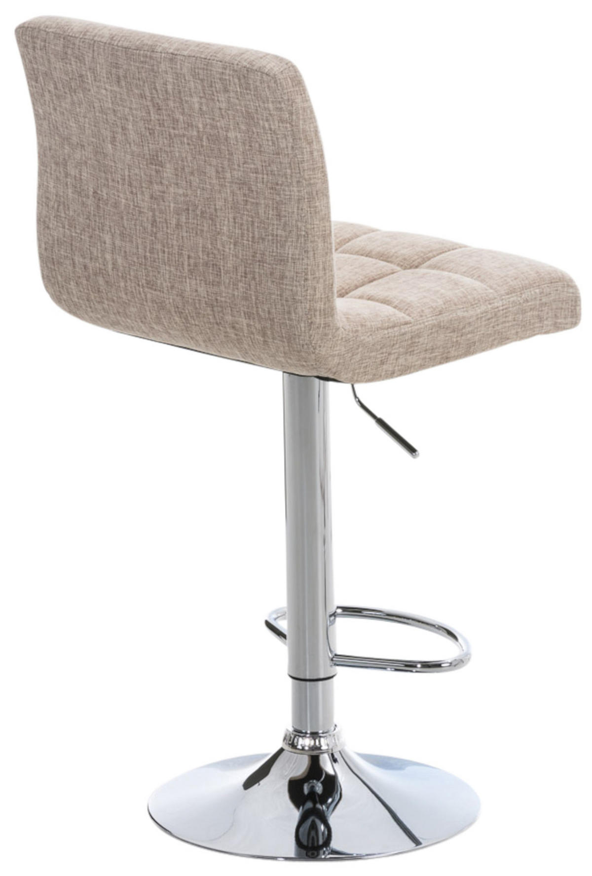 BARHOCKER 2er Set Peran STOFF C creme - Chromfarben/Creme, Textil/Metall (46/114/47cm) - TPFLiving
