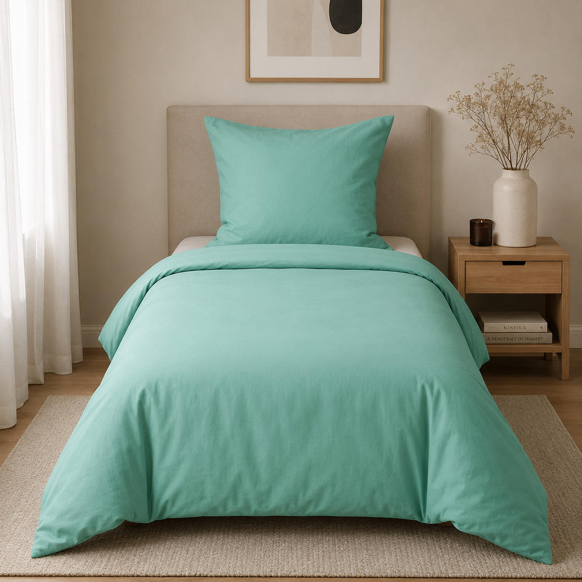 BETTWÄSCHE 2-teilig 135/200 cm UNI MINTGRUEN - Mintgrün, Textil (135/200cm) - ROLFNERS