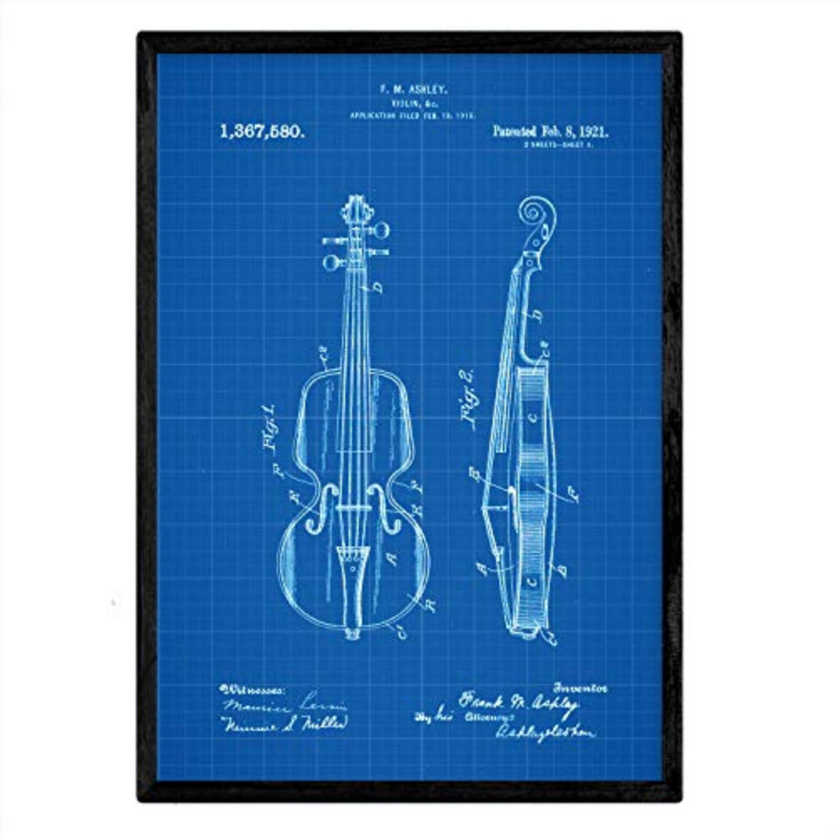 POSTER Violine Patent A3 Rahmenlos - Klar, Papier (29.7/5/42cm) - Nacnic
