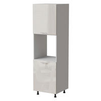 BACKOFENUMBAUSCHRANK Brerra D14/RU/2D RAL 9001 creme Hochglanz / Weiß Matt 60 / 59 / 207cm - Creme/Weiß, Holz/Holzwerkstoff (60/207/59cm) - Feldmann-Wohnen