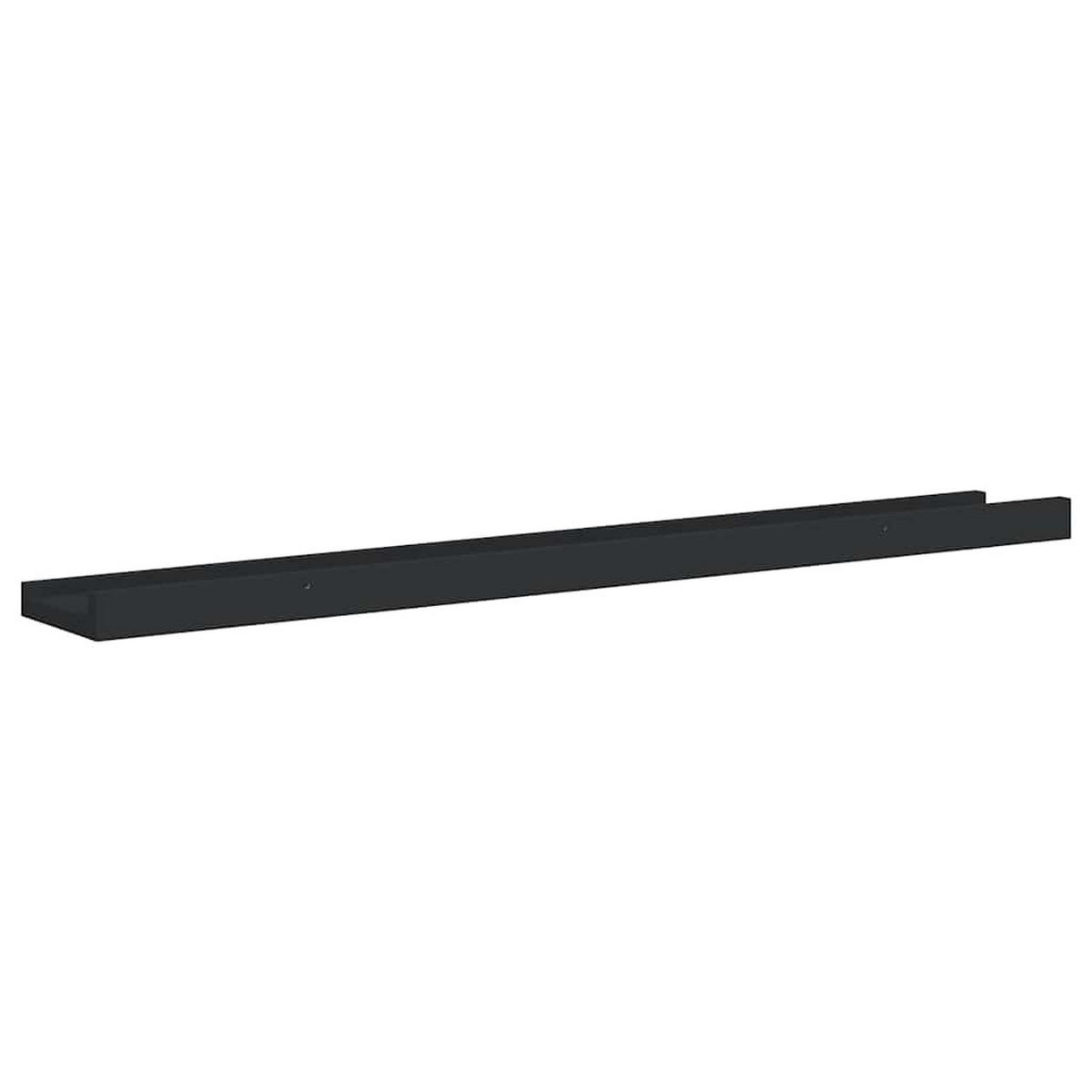 WANDREGALSET U-Form 2-teilig 80/9/3 cm aus MDF Schwarz - Schwarz, Holzwerkstoff (80/3/9cm) - vidaXL