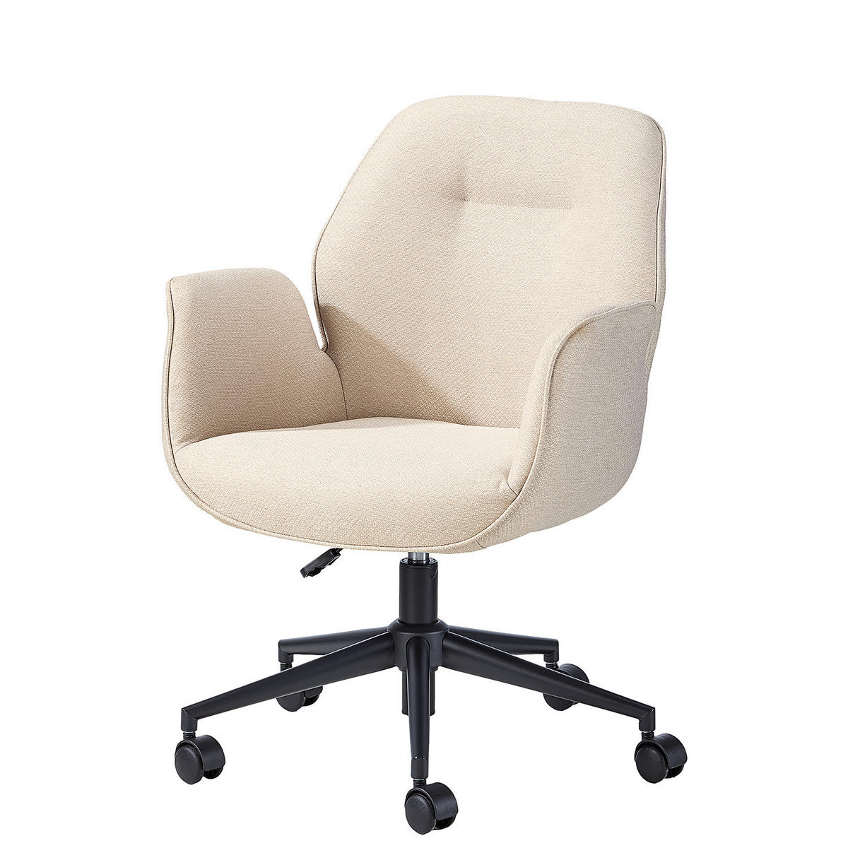 BÜROSTUHL - Beige, Webstoff / Stahl , 61/91/59 cm - Beige, Textil (61/91/59cm) - home24