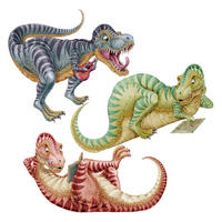 WANDAUFKLEBER 80x121cm - Bunte Dinosaurier - Multicolor, Kunststoff (80/121/0.1cm) - Wallfluent