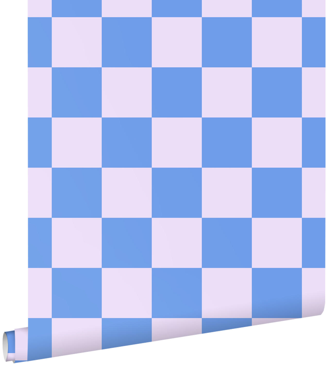 TAPETE Karomuster 53 cm x 10.05 m - Blau, Papier (53/1000cm) - ESTAhome