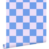 TAPETE Karomuster 53 cm x 10.05 m - Blau, Papier (53/1000cm) - ESTAhome
